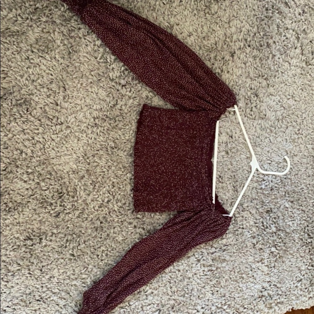 Off the shoulder purple top